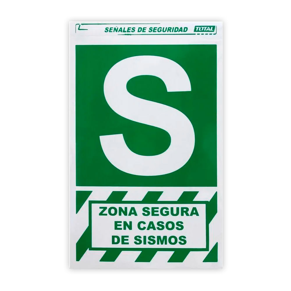 SEÑAL DE ZONA SEGURA EN CASO DE SISMO CON BASE 20X30CM SM