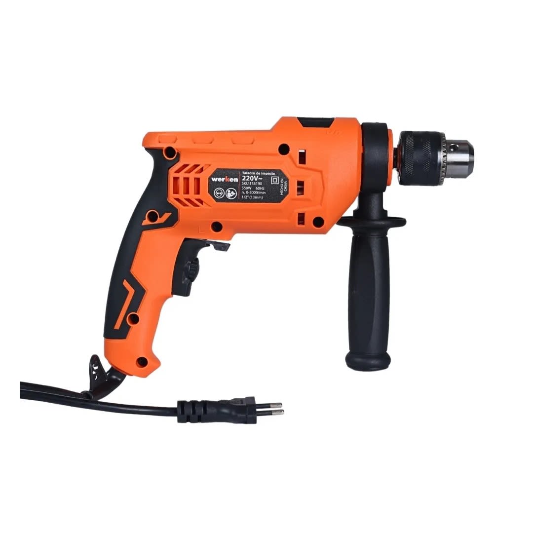 TALADRO PERCUTOR KF-ID20+KF-6030 550W + 12 ACCESORIOS WERKEN10