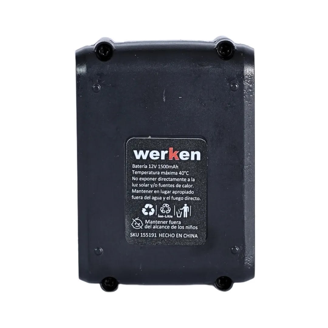 TALADRO PERCUTOR KF-CD09-33PZ-BMC 12V 1.5 AH + 16 ACCESORIOS WERKEN1