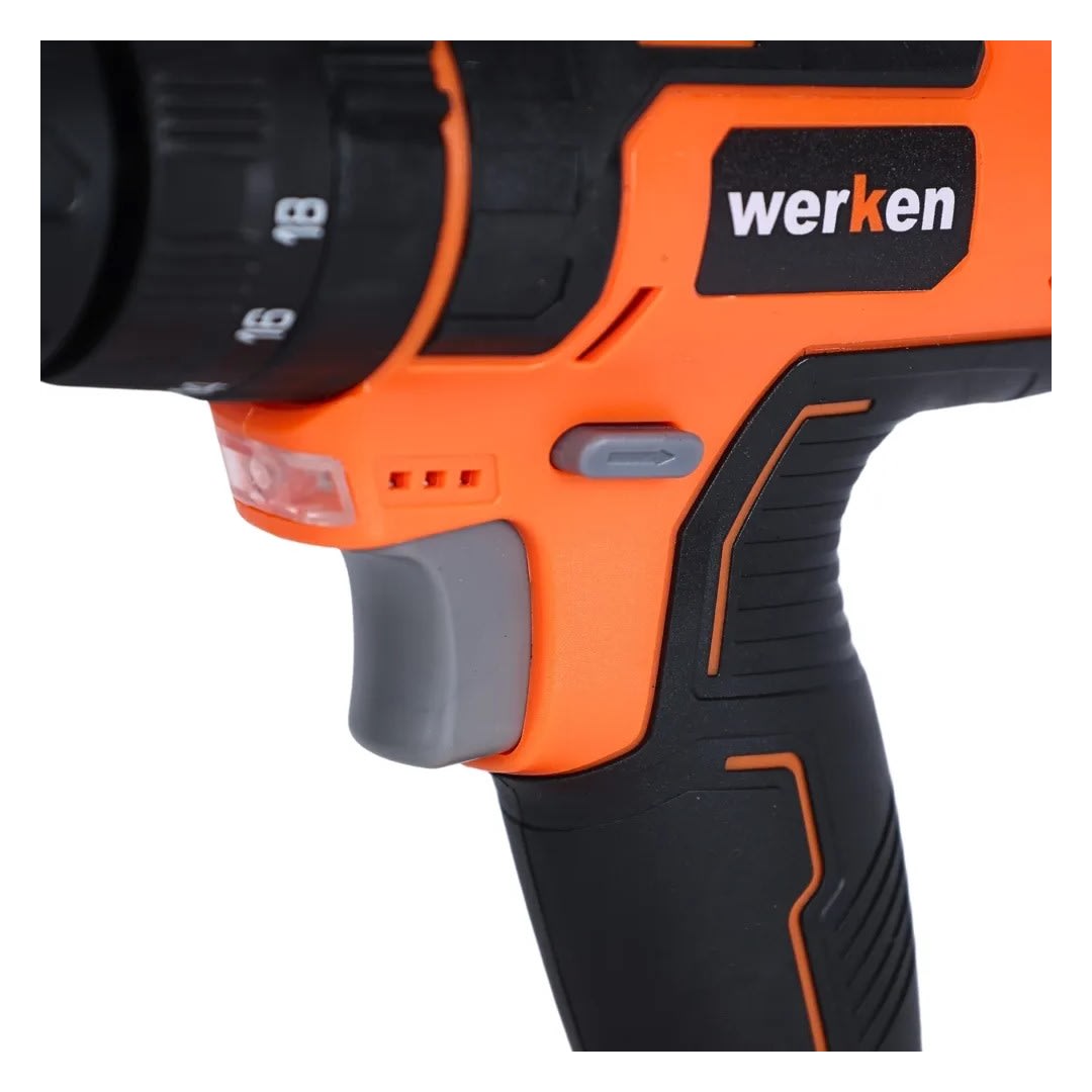 TALADRO PERCUTOR KF-CD09-33PZ-BMC 12V 1.5 AH + 16 ACCESORIOS WERKEN3