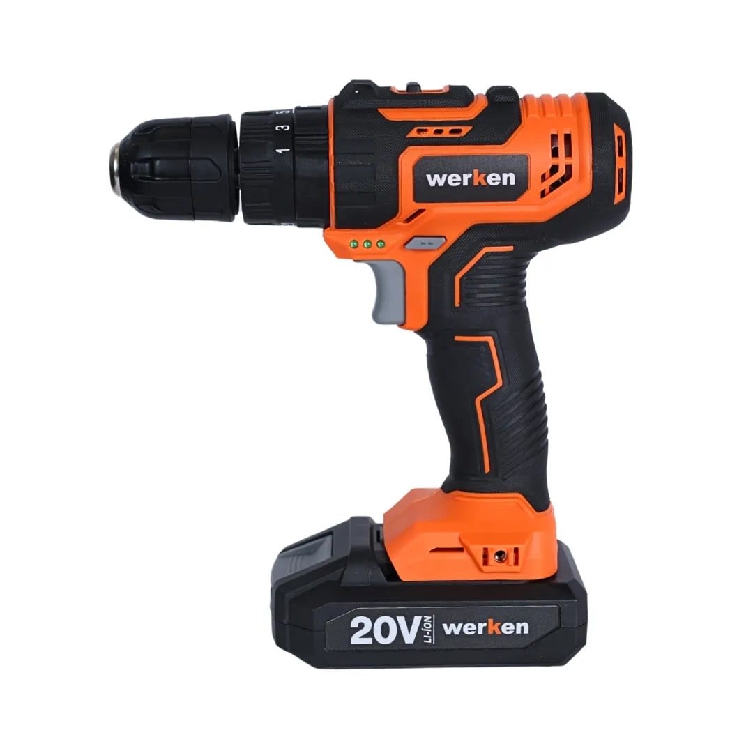 TALADRO PERCUTOR KF-CD2110-34PZ-BMC 20V 1.5 AH + 37 ACCESORIOS WERKEN17