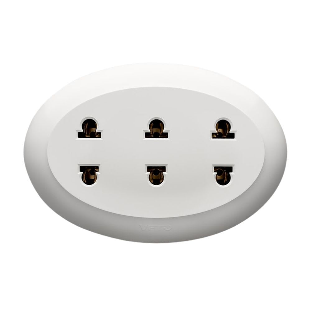 TOMACORRIENTE TRIPLE UNIVERSAL 2 PUERTOS BLANCO CLI20228 VETO SM VETO1