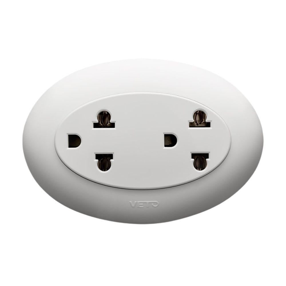 TOMACORRIENTE DOBLE UNIVERSAL BLANCO CLI20082 VETO SM VETO1