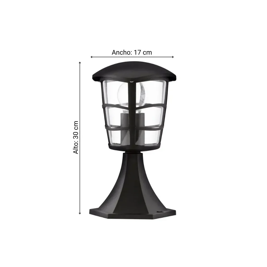 FAROL ALORIA METAL/PLASTICO E27 IP44 60W NEGRO EGLO2