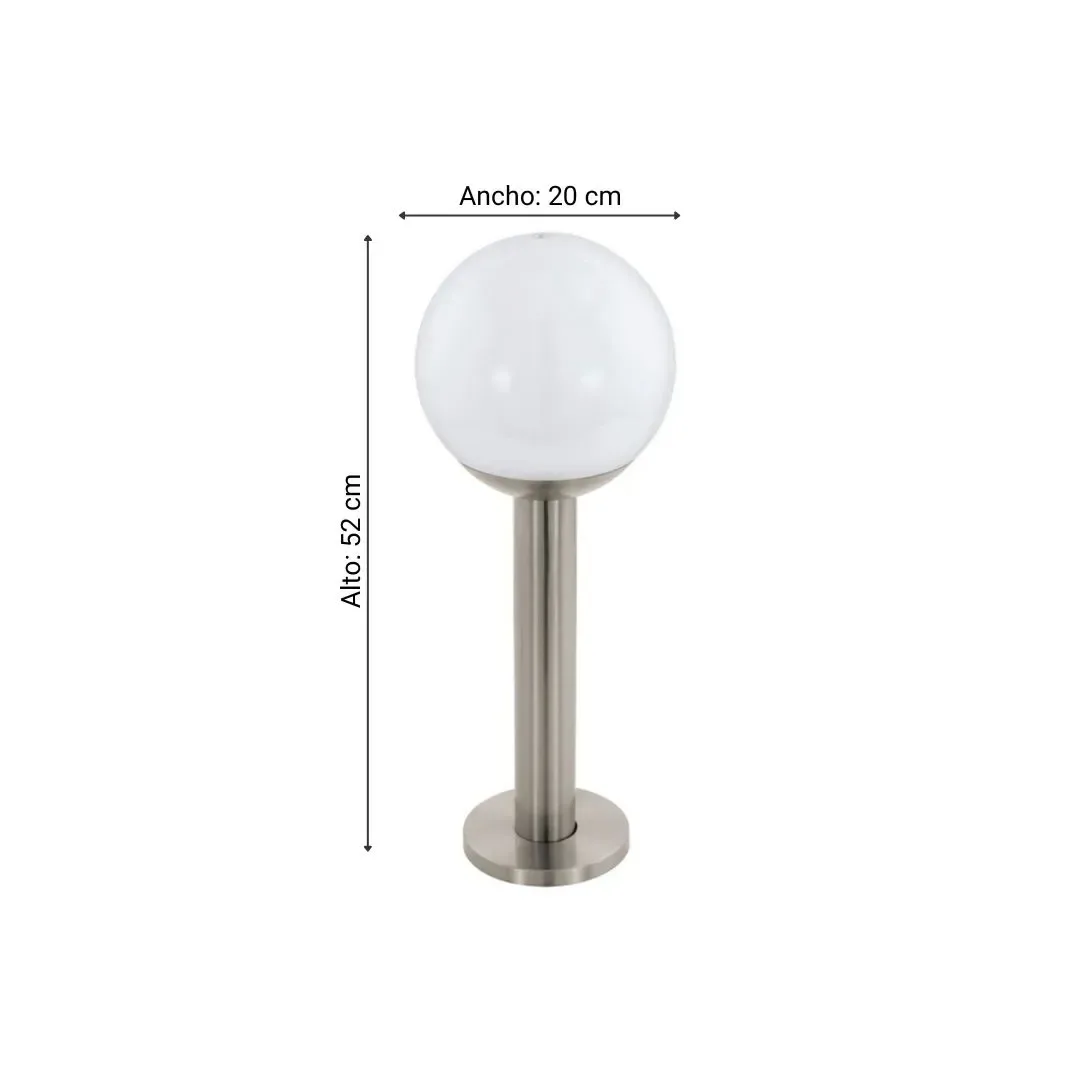 ESTACA NISIA ACERO INOXIDABLE E27 IP44 9W PLATA EGLO2