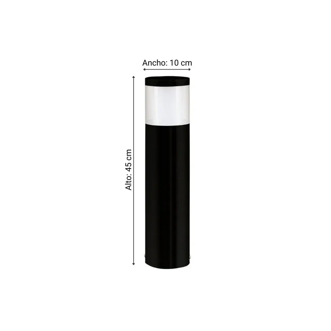 ESTACA BASALGO ACERO INOXIDABLE E27 IP44 9W NEGRO EGLO2