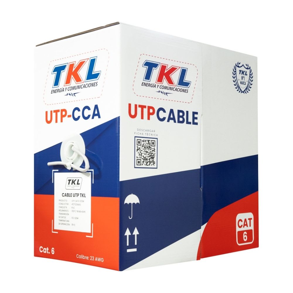CABLE UTP CAT 6 4X23AWG AZUL TKL - VENTA POR METRO LINEAL TKL1