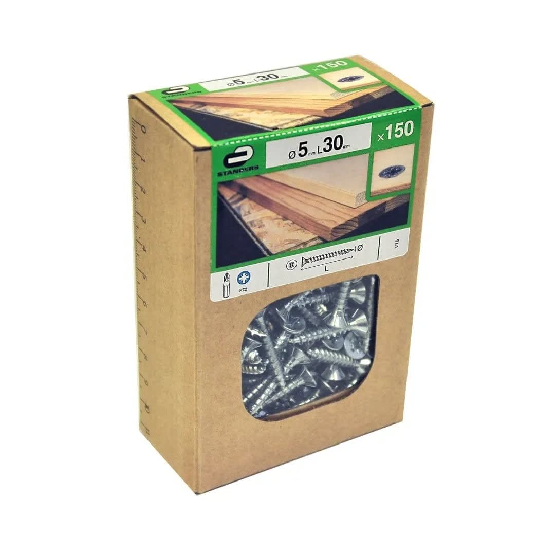 TORNILLO AGLOMERADO CS PZ ACERO 5X30MM 150U STANDERS1