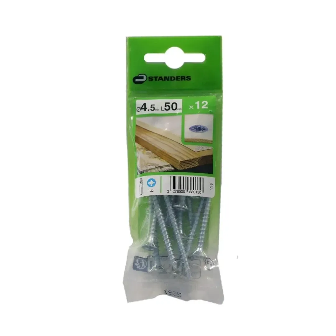 TORNILLO AGLOMERADO CS PZ ACERO 4.5X50MM 12U STANDERS1