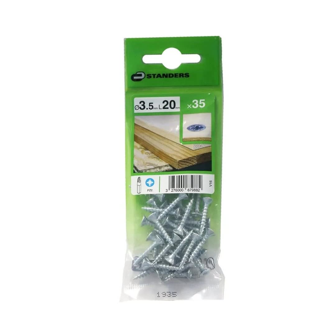 TORNILLO AGLOMERADO CS PZ ACERO 3.5X20MM 35U STANDERS