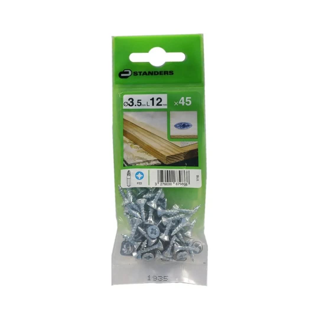 TORNILLO AGLOMERADO CS PZ ACERO 3.5X12MM 45U STANDERS