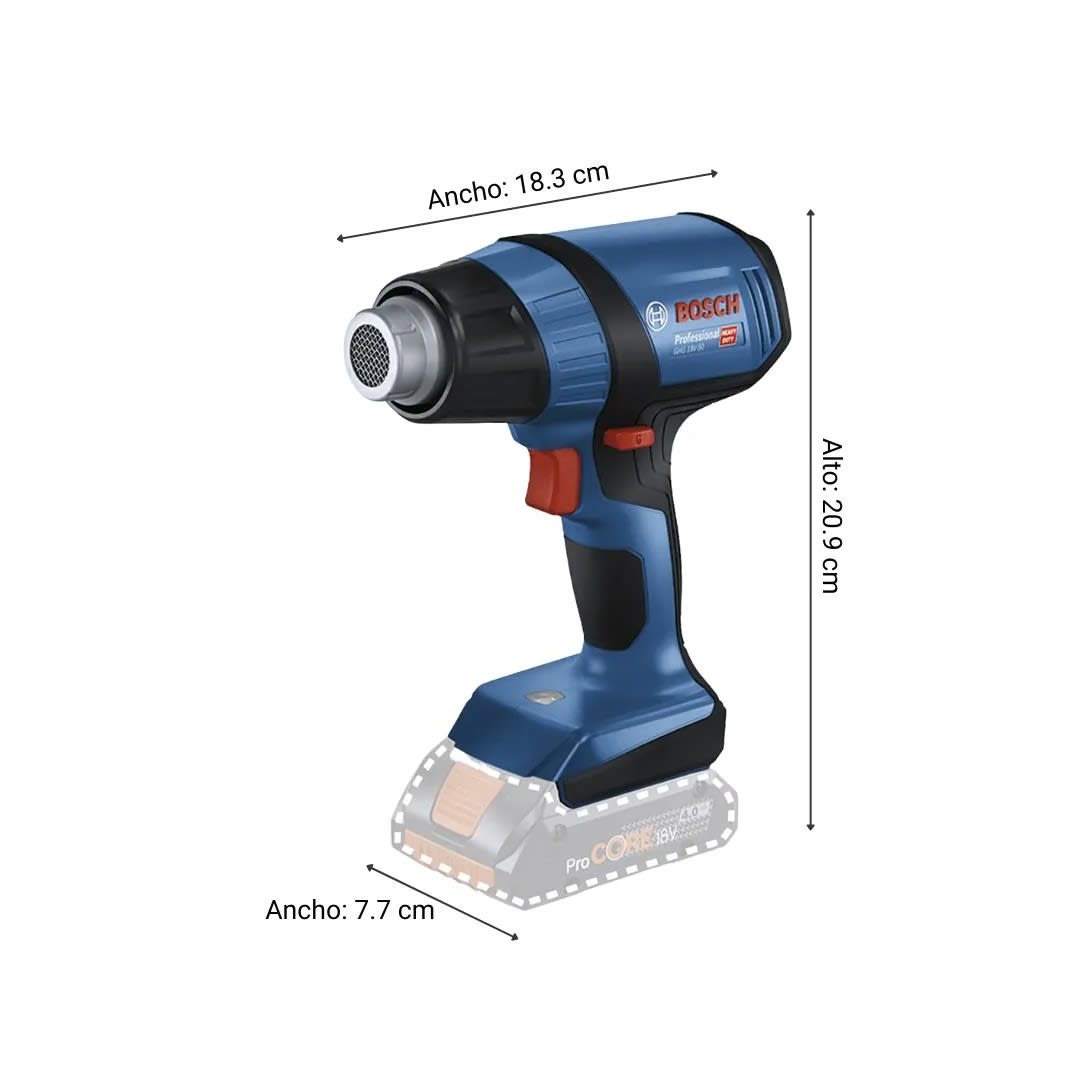 PISTOLA DE CALOR INALAMBRICO GHG 18V-50 SIN BATERIA BOSCH8