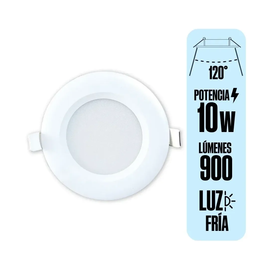 SPOT LED CAJA OCTOGONAL 10W 12.2CM LUZ FRIA BLANCO OPALUX