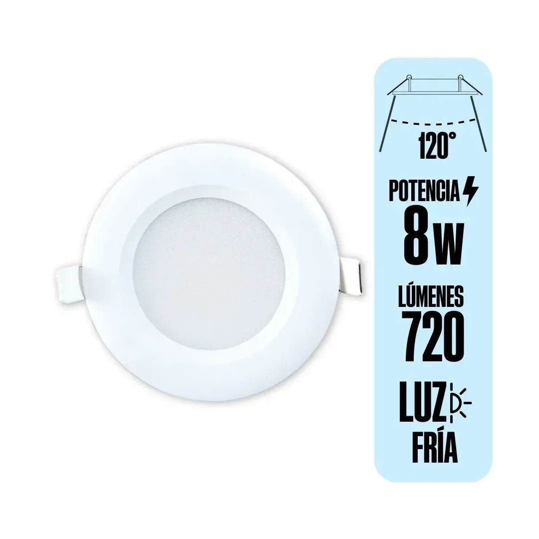 SPOT LED CAJA OCTOGONAL 8W 12.2CM LUZ FRIA BLANCO OPALUX