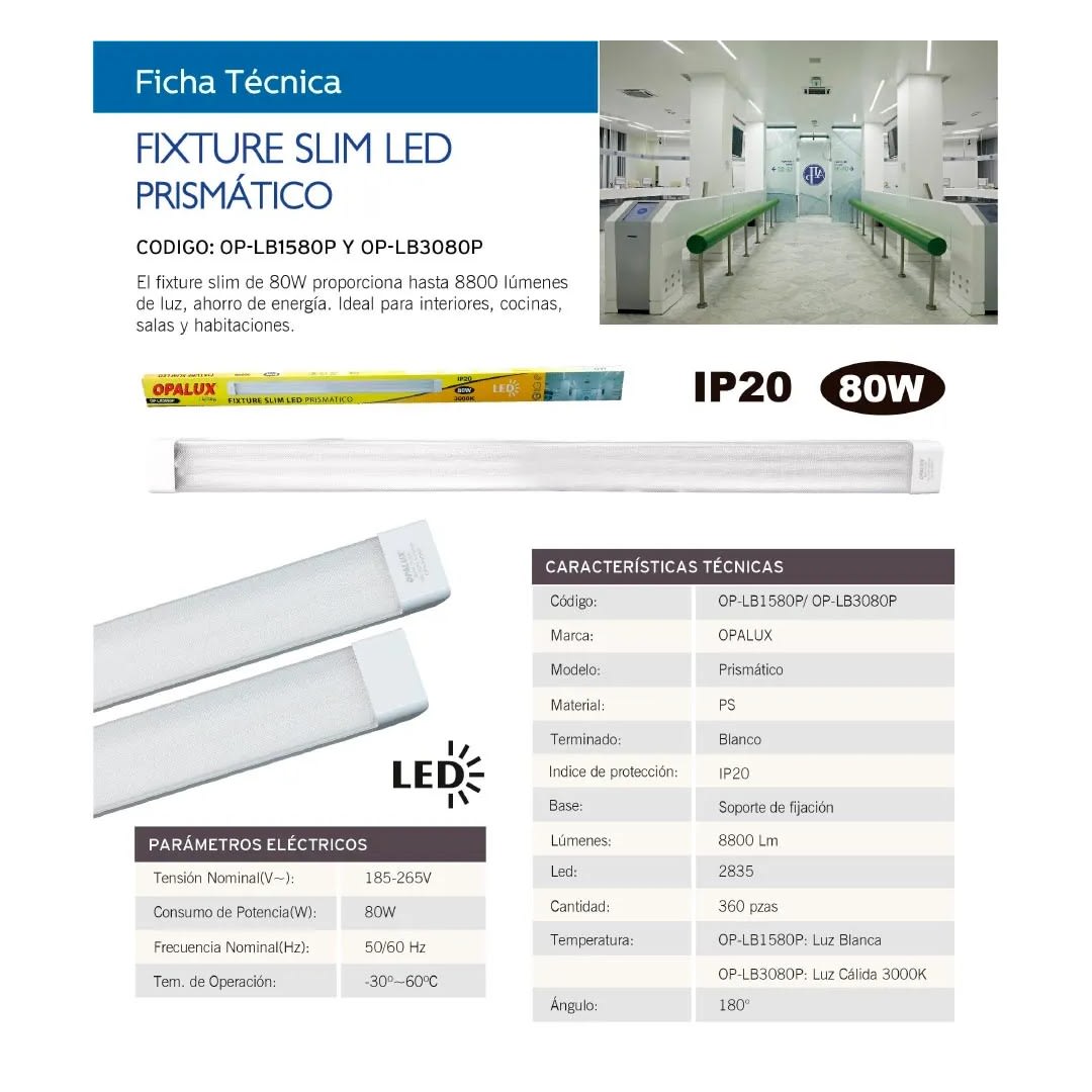PRISMATICO LED SLIM 80W LUZ FRIA OPALUX2