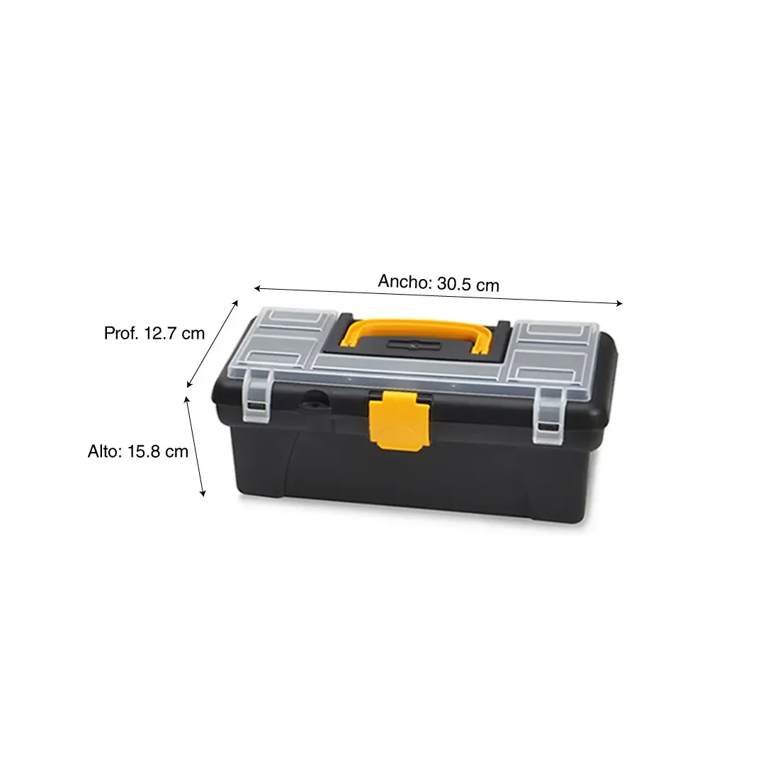 CAJA DE HERRAMIENTAS 18'' Y 12'' CON ORGANIZADORES Y TAPA TRANSPARENTE RIMAX2