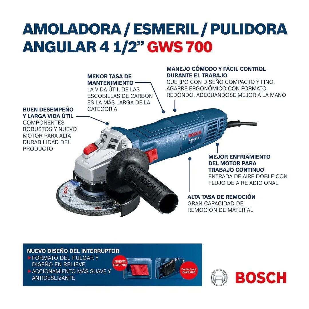 TALADRO PERCUTOR GSB 16 RE + AMOLADORA GWS 700 BOSCH9