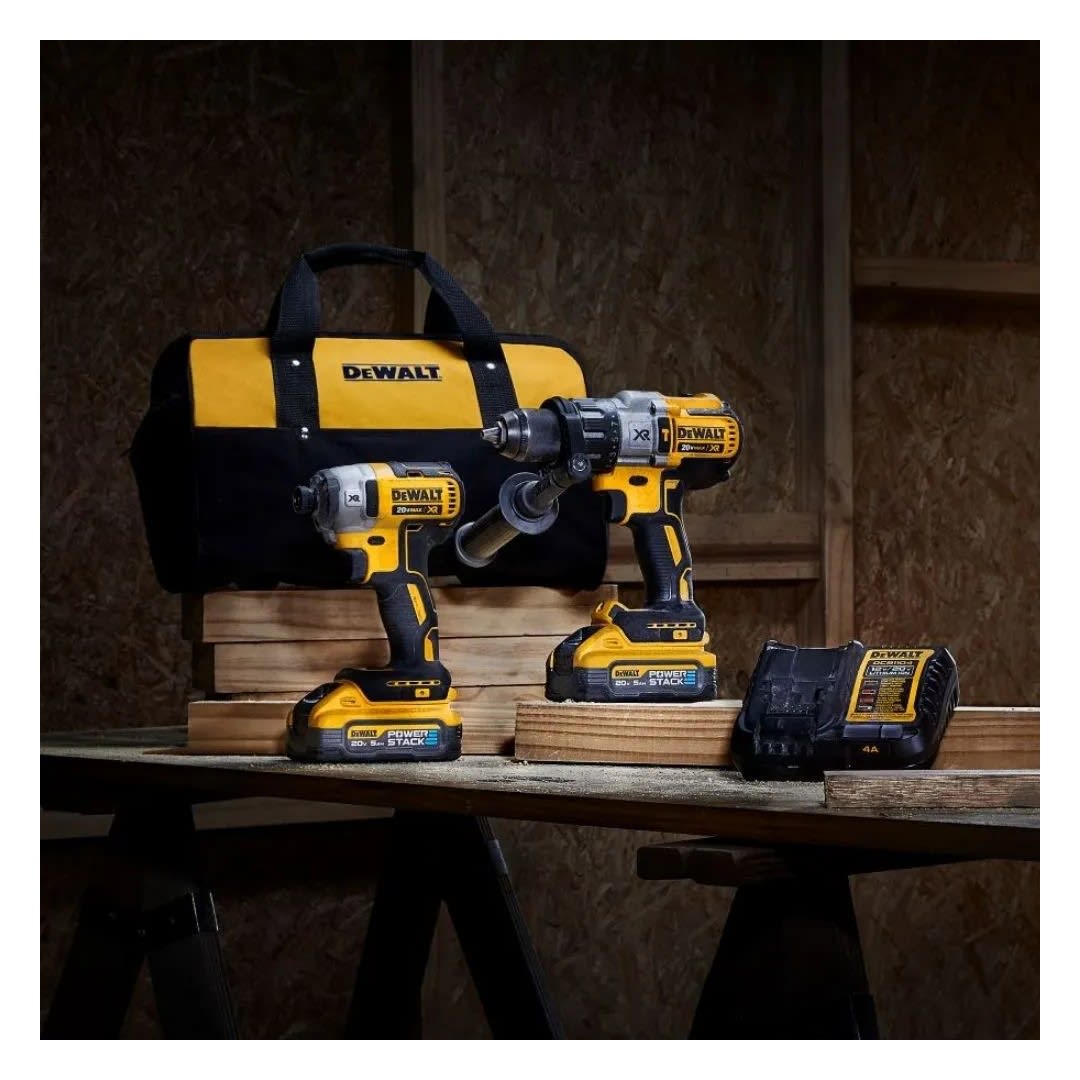 TALADRO PERCUTOR 1/2'' 20V + ATORNILLADOR DCK299H2 DEWALT1