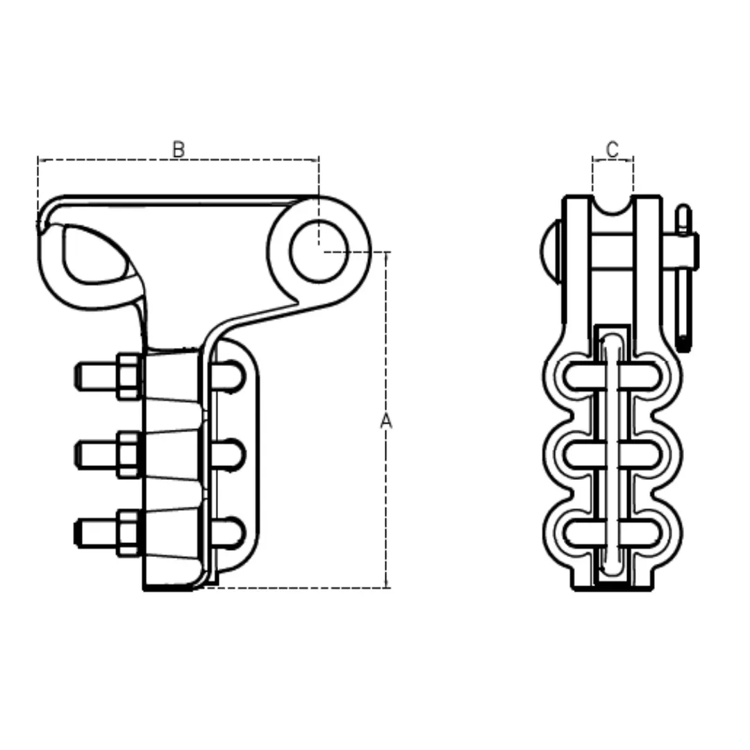 GRAPAS DE ANCLAJE TIPO PISTOLA CABLE:25-185MM CR:70KN MODELO 158.12 ARAGCU EI2