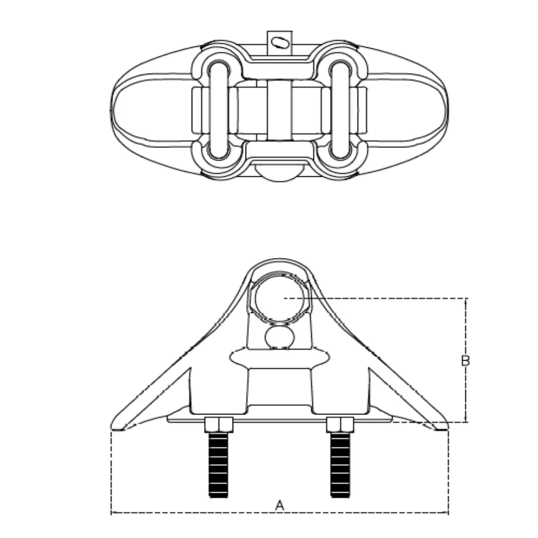 GRAPAS DE SUSPENSION DE ALUMINIO CABLE:120-300MM CR:81KN MODELO 158.19 ARAGCU EI1