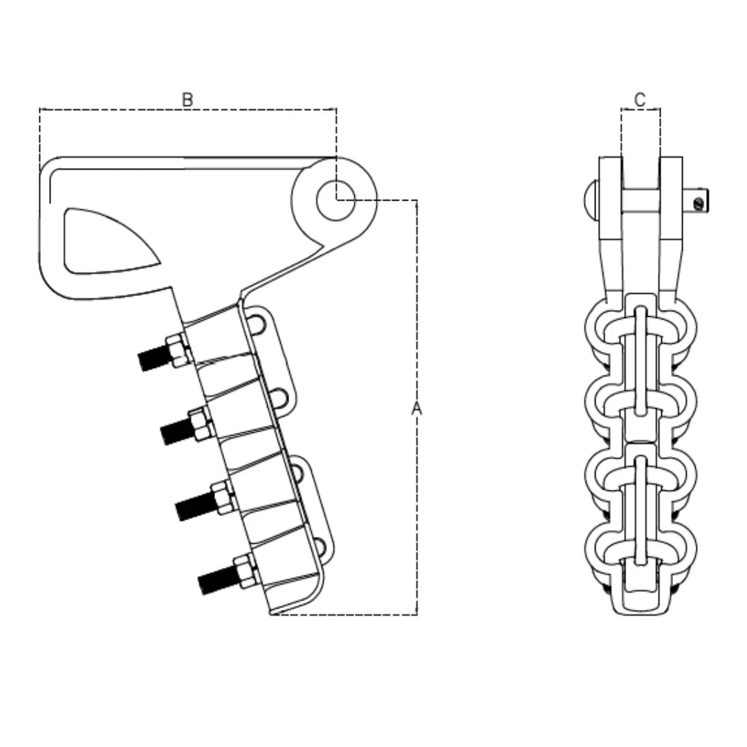 GRAPAS DE ANCLAJE TIPO PISTOLA CABLE:150-300MM CR:90KN MODELO 158.22 ARAGCU EI