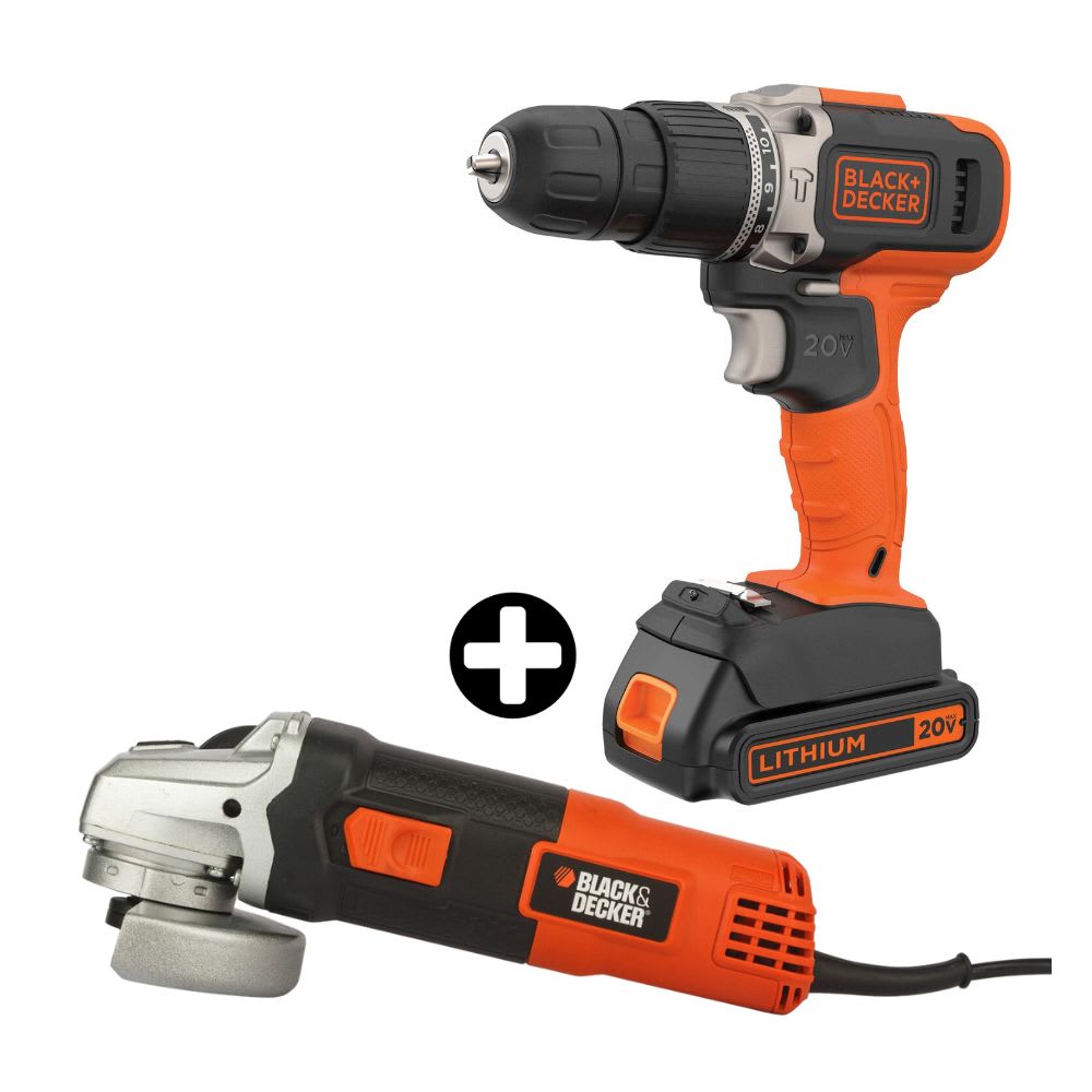 TALADRO PERCUTOR 1/2'' 20V + AMOLADORA G720 BLACK & DECKER