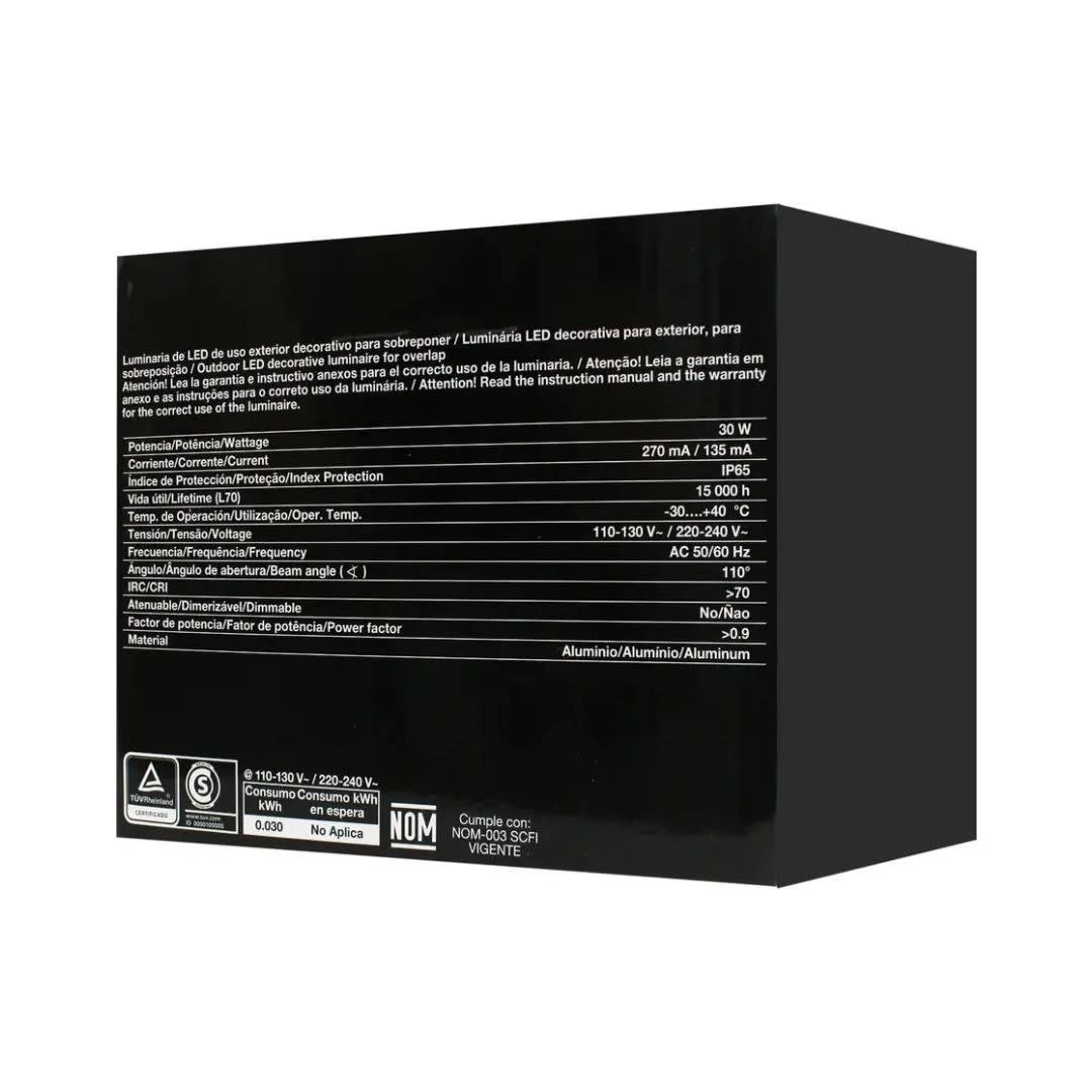 REFLECTOR LED 30W LUZ FRIA NEGRO DISEÑO ULTRAFINO BELLALUX1