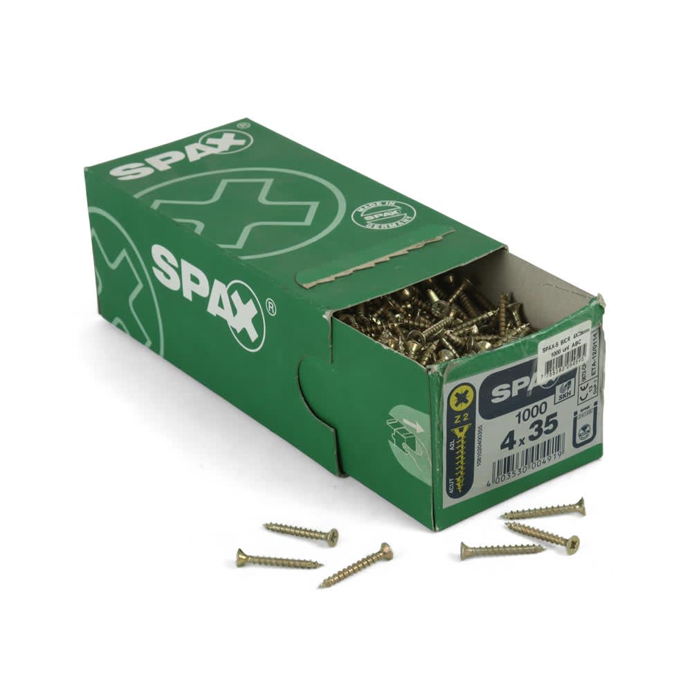 TORNILLO BICROMATADO 4X35MM X100 UNIDADES SPAX-S