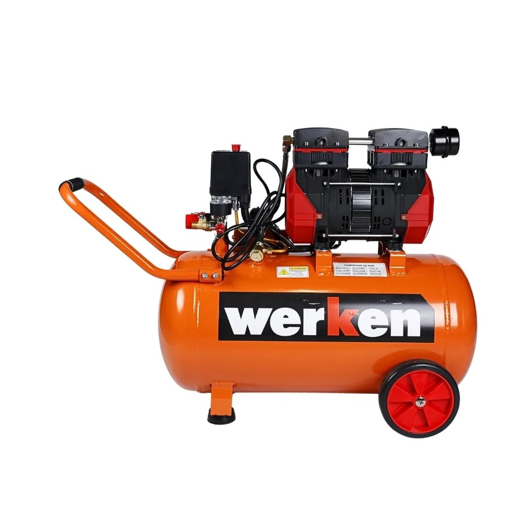 COMPRESORA DE AIRE SILENCIOSO 1HP 50 LITROS WERKEN1