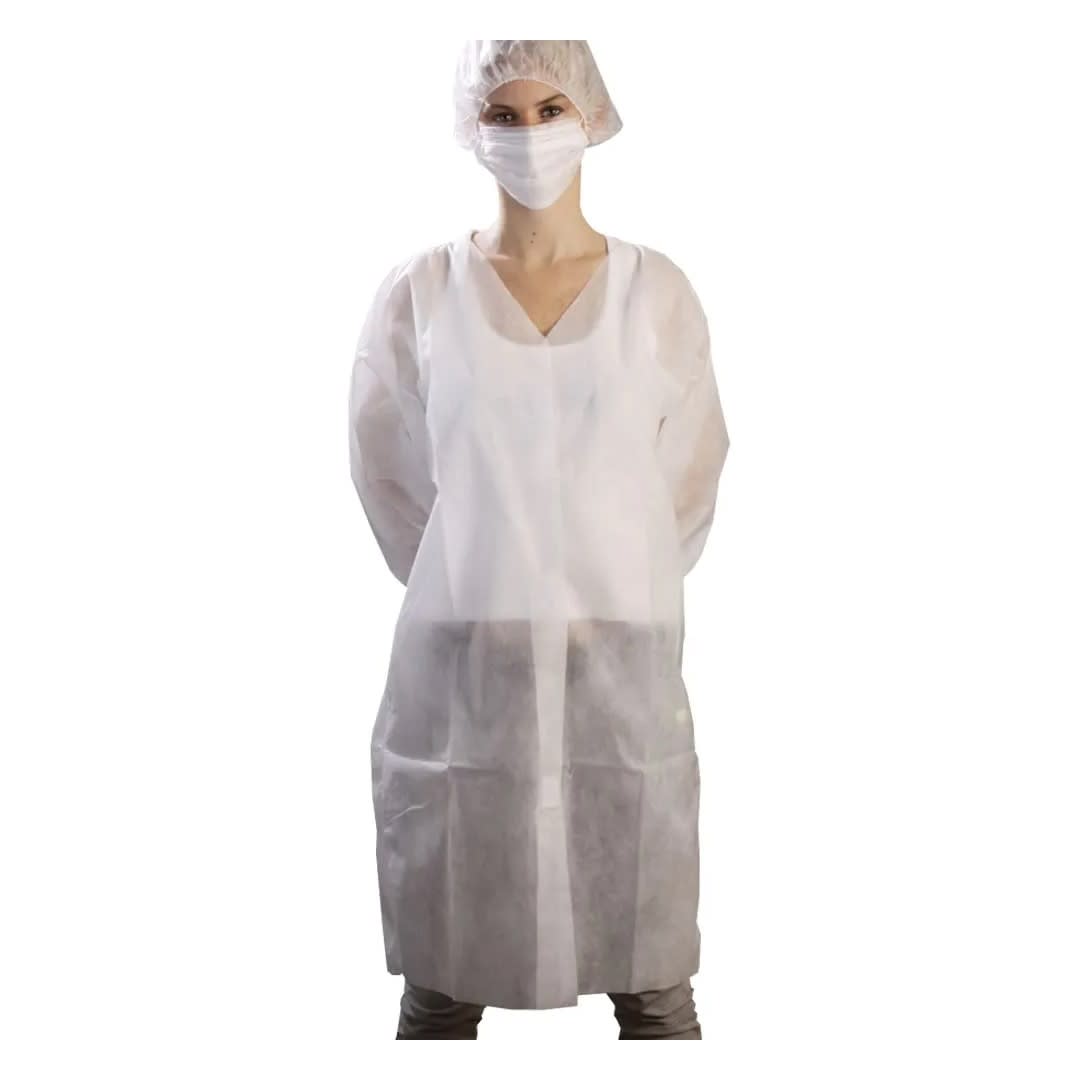 MANDIL DESCARTABLE 25G/M2 PEGA PEGA BLANCO TALLA L SM1