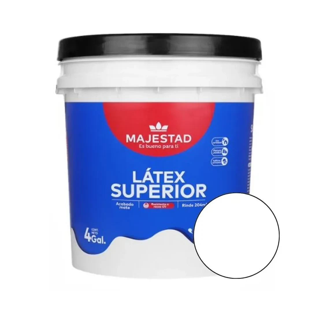PINTURA LATEX SUPERIOR MATE BLANCO 4 GALONES MAJESTAD
