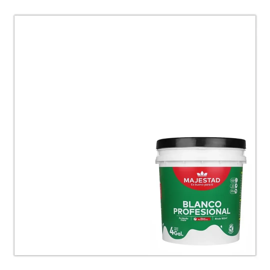 PINTURA LATEX PROFESIONAL MATE BLANCO 4 GALONES MAJESTAD3