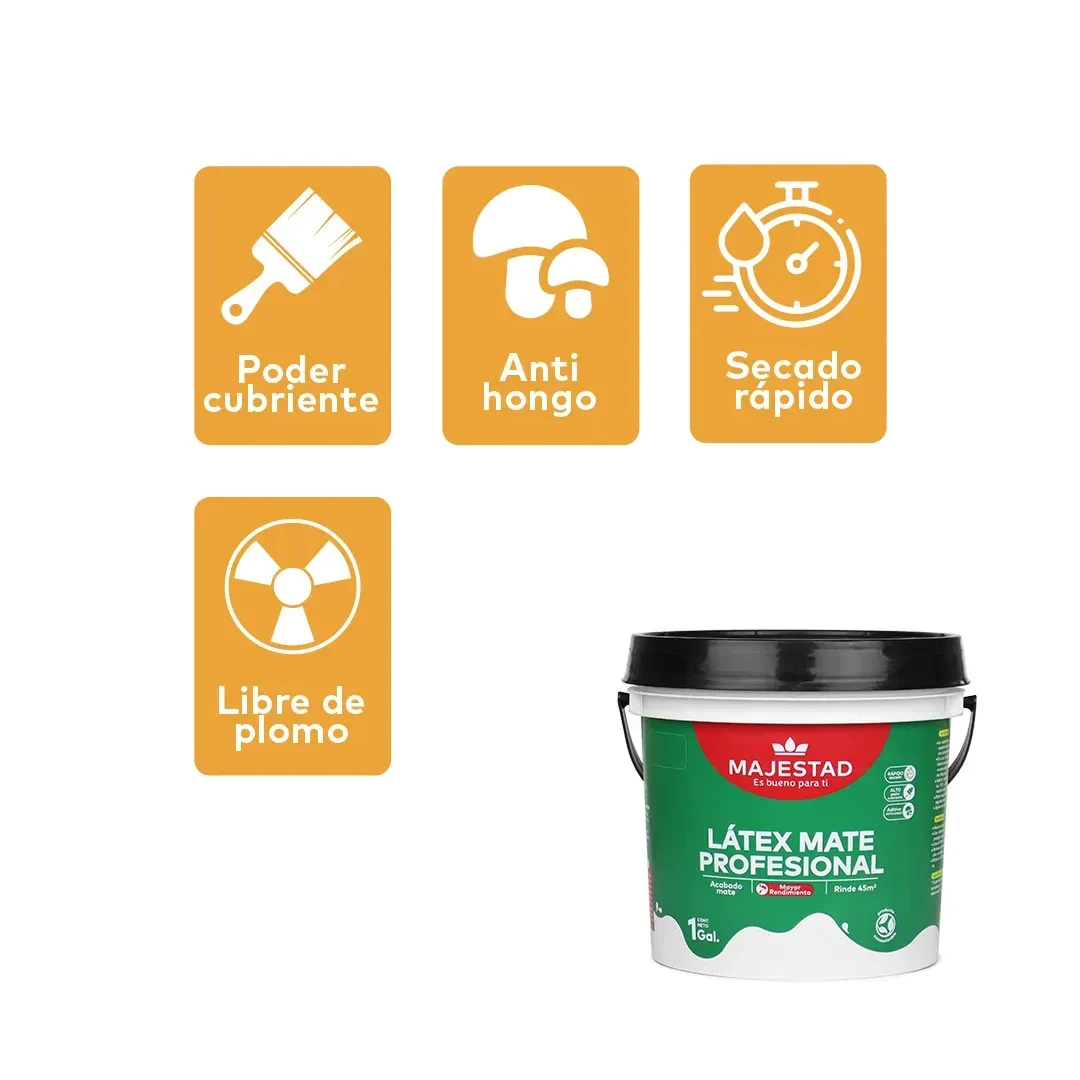 PINTURA LATEX PROFESIONAL MATE BLANCO 1 GALON MAJESTAD2