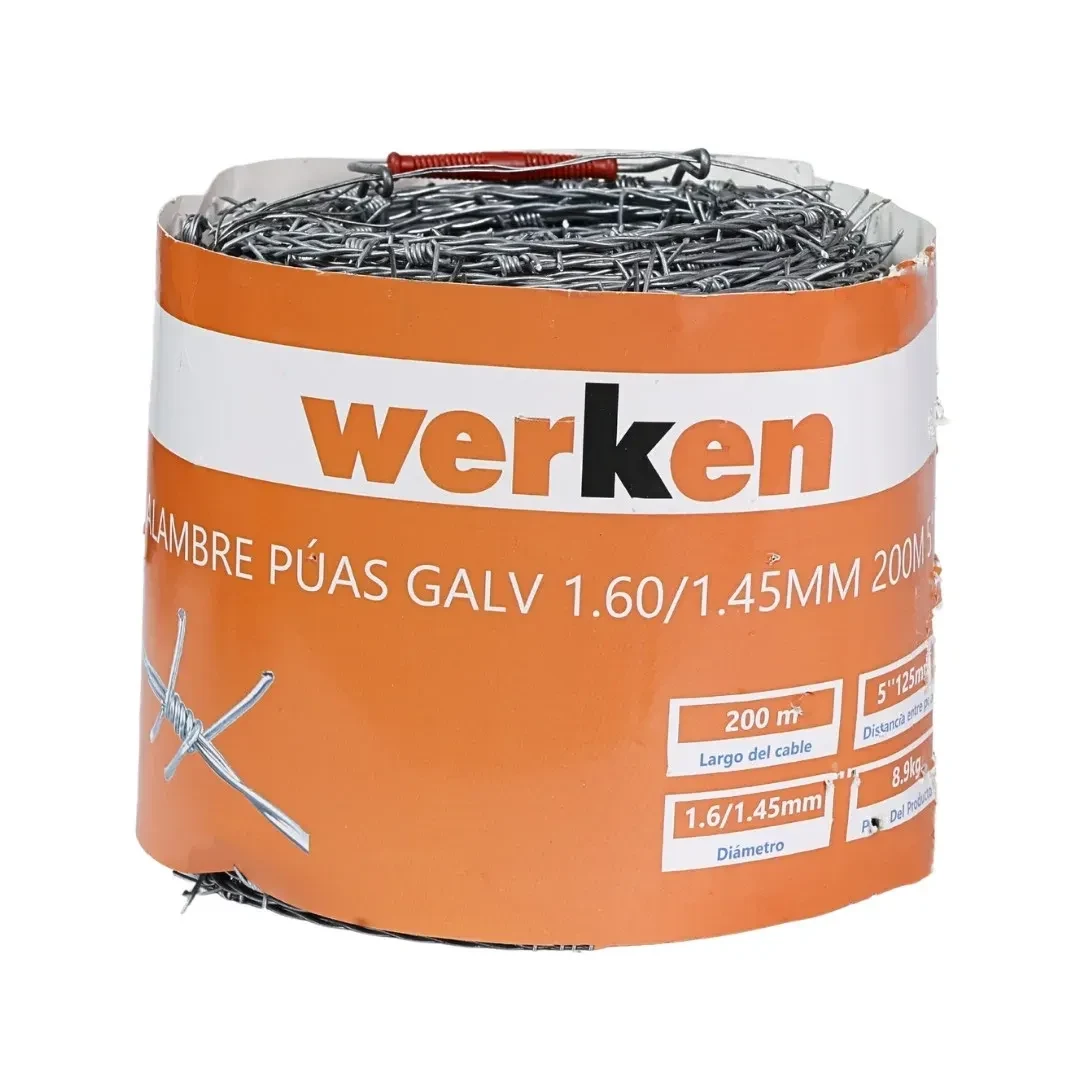 ALAMBRE PUAS GALVANIZADO 1.60/1.45MM 200M 5'' WERKEN2