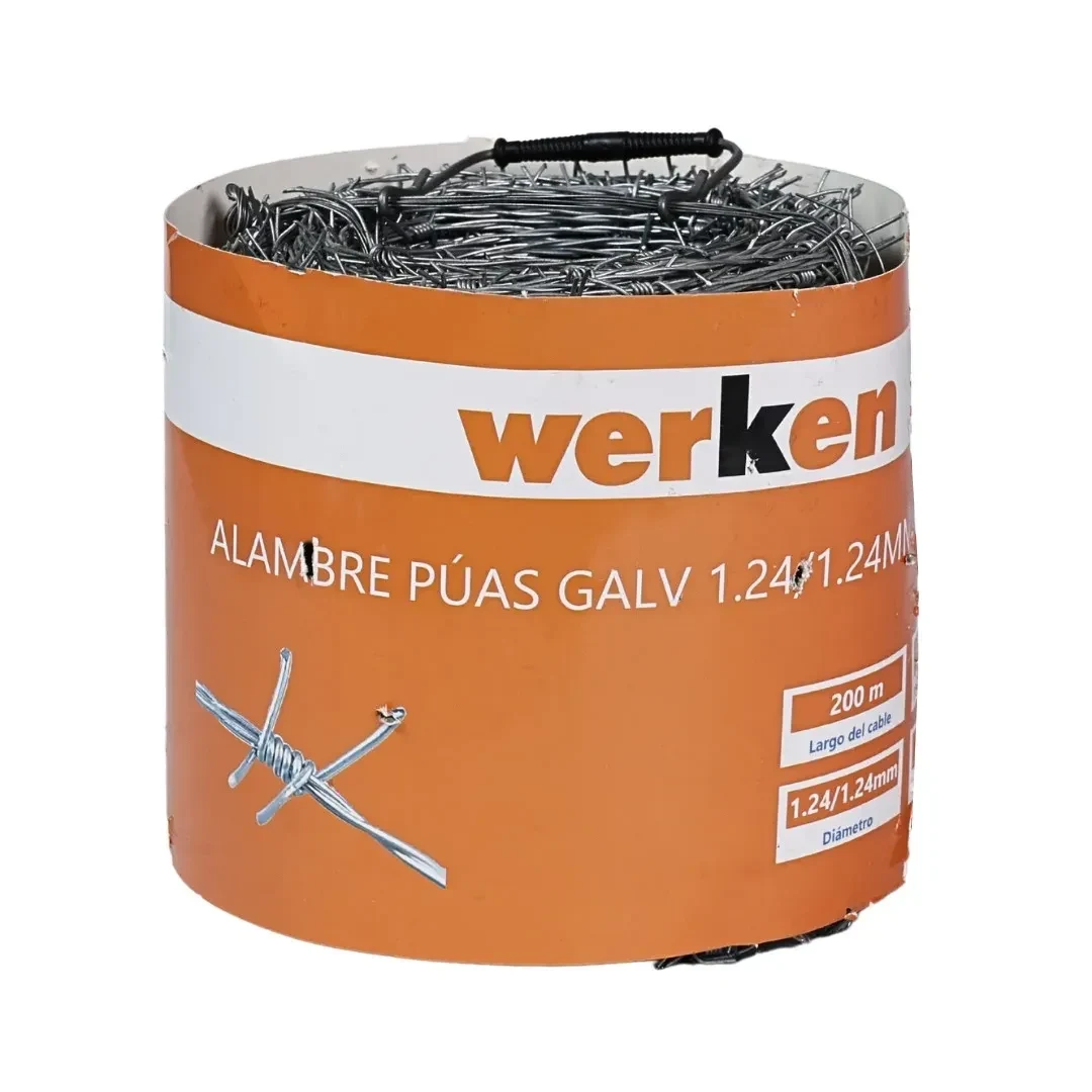 ALAMBRE PUAS GALVANIZADO 1.24/1.24MM 200M 5'' WERKEN2