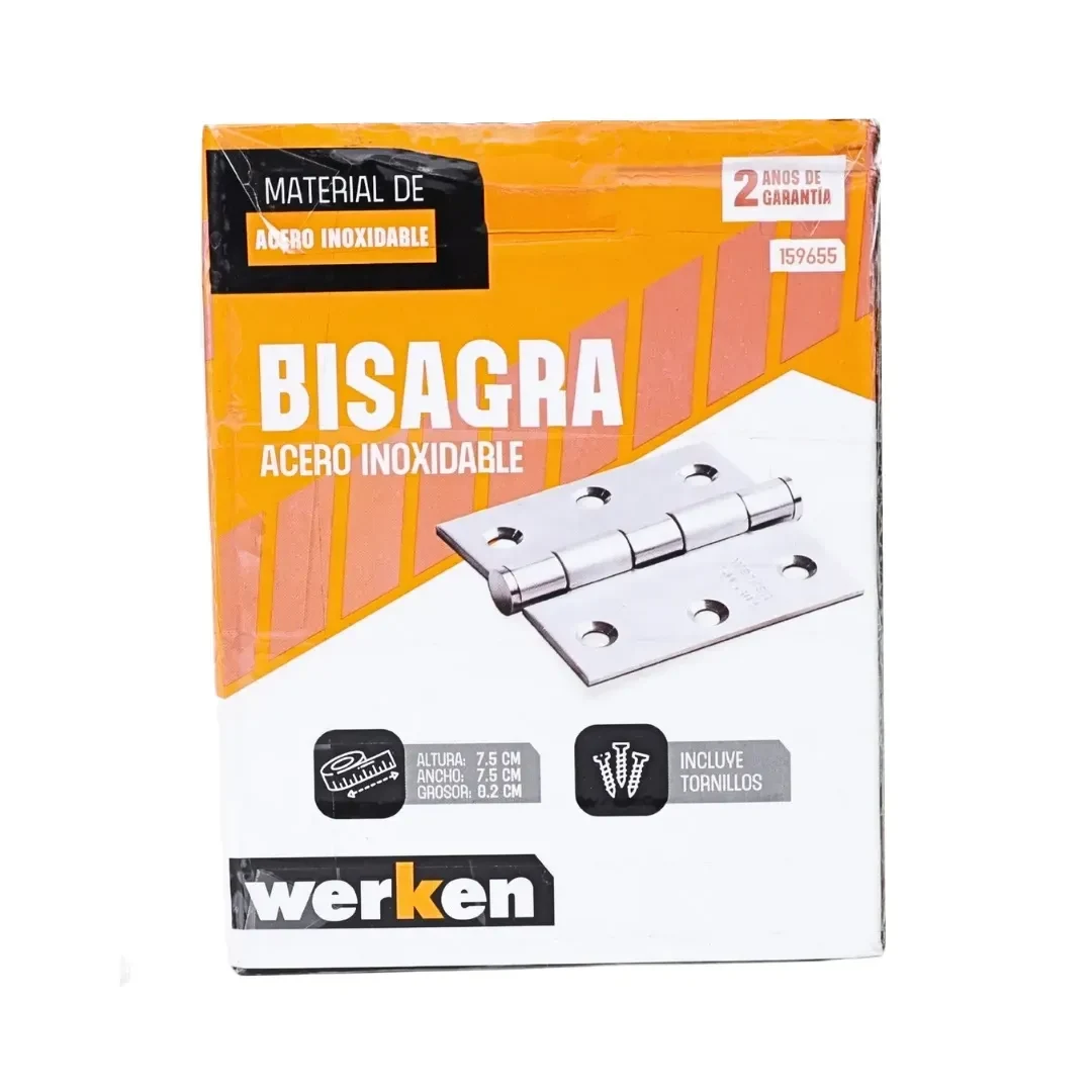 BISAGRA ACERO INOXIDABLE SS304 3X3X2MM 12 UNIDADES WERKEN3