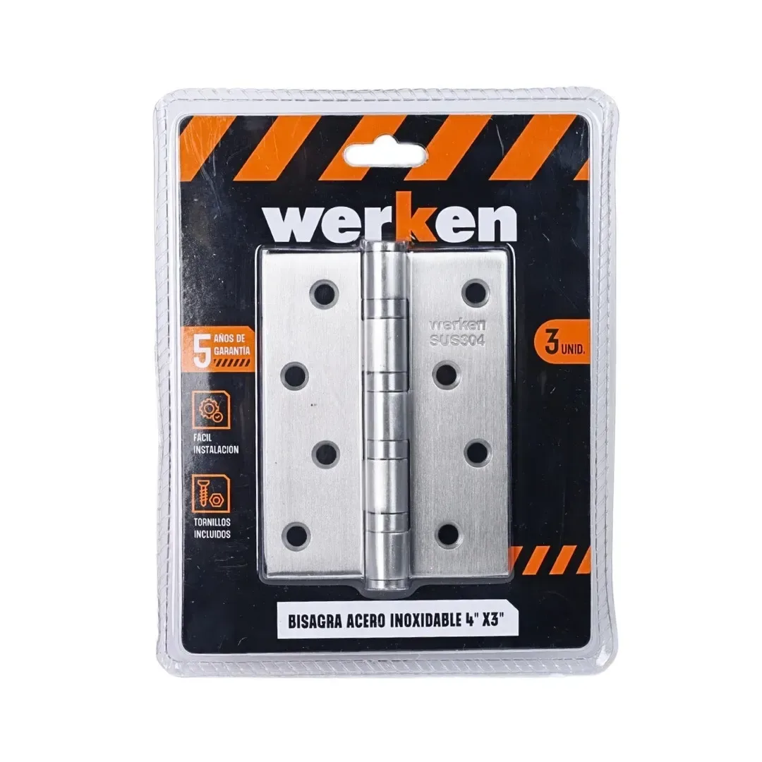 BISAGRA ACERO INOXIDABLE SS304 4X3X2.5MM 3 UNIDADES WERKEN3