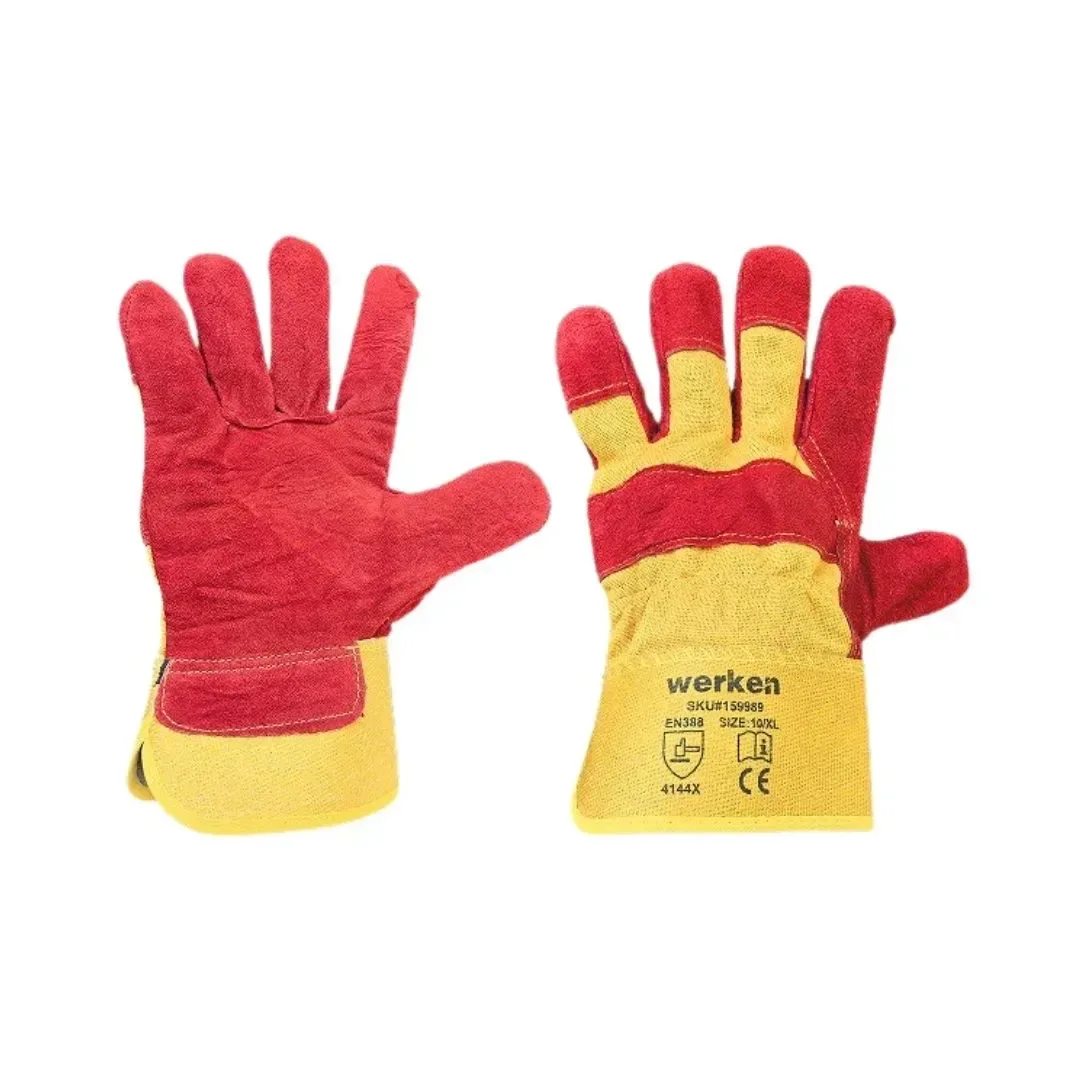GUANTE DE CARNAZA AB CON LONA ROJA WERKEN