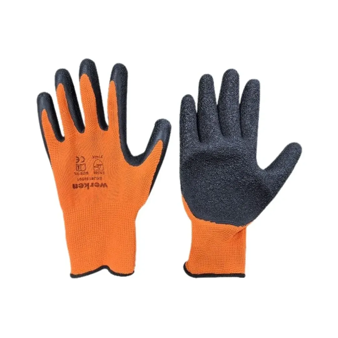 GUANTE POLY NARANJA CON PALMA DE LATEX WERKEN