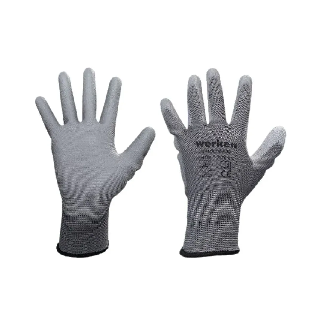 GUANTE DE NYLON CON POLIURETANO GRIS WERKEN