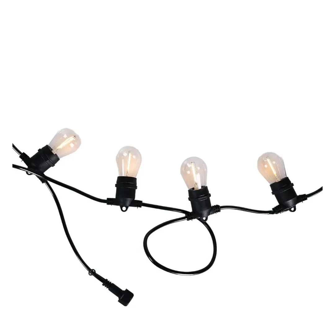 GUIRNALDA LED MODELO 12 FOCOS 7M LUZ CALIDA EXTERIOR NEGRO ORANGE6