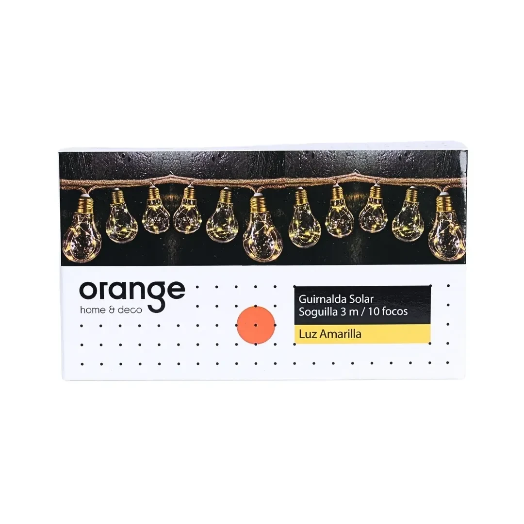 GUIRNALDA SOLAR 10 FOCOS LUZ CALIDA 3M ORANGE7