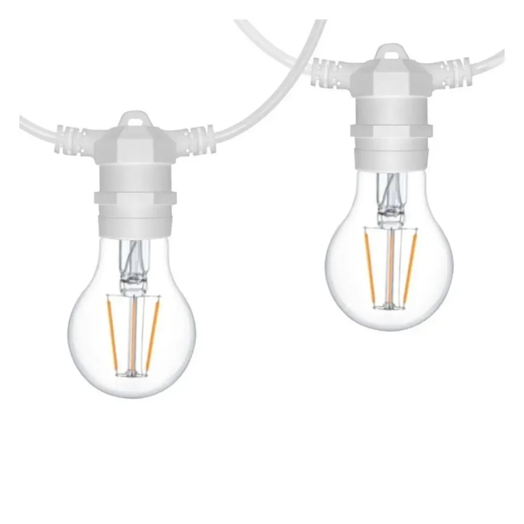 GUIRNALDA LED OLIVIA 12 FOCOS LUZ CALIDA 7M PVC/METAL BLANCO ORANGE3
