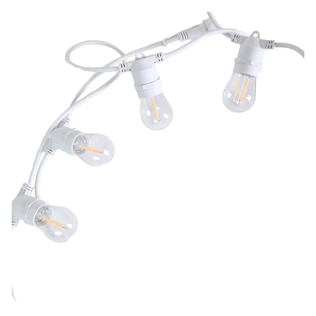 GUIRNALDA LED OLIVIA 12 FOCOS LUZ CALIDA 7M PVC/METAL BLANCO ORANGE4