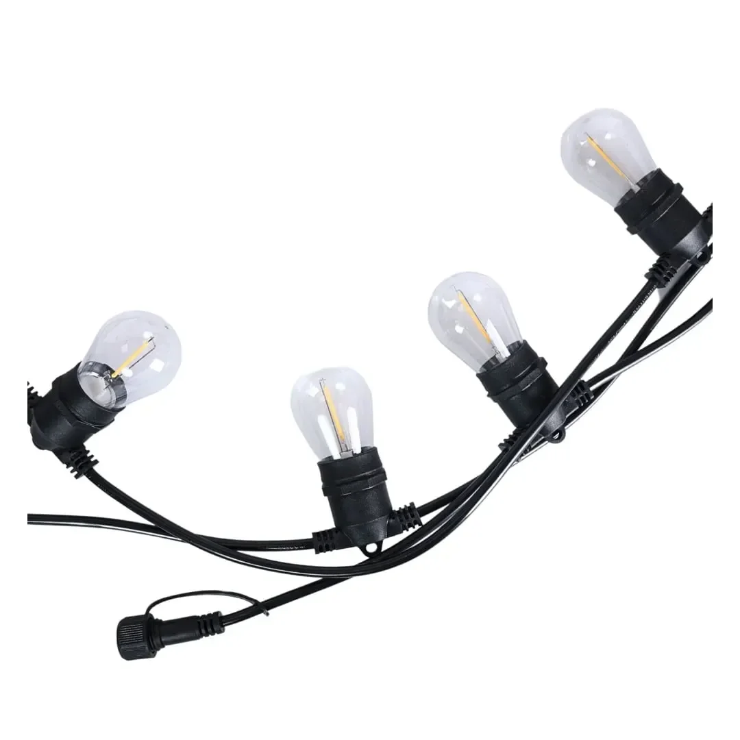 GUIRNALDA LED LUNA 20 FOCOS LUZ CALIDA 10M IP65 NEGRO ORANGE3