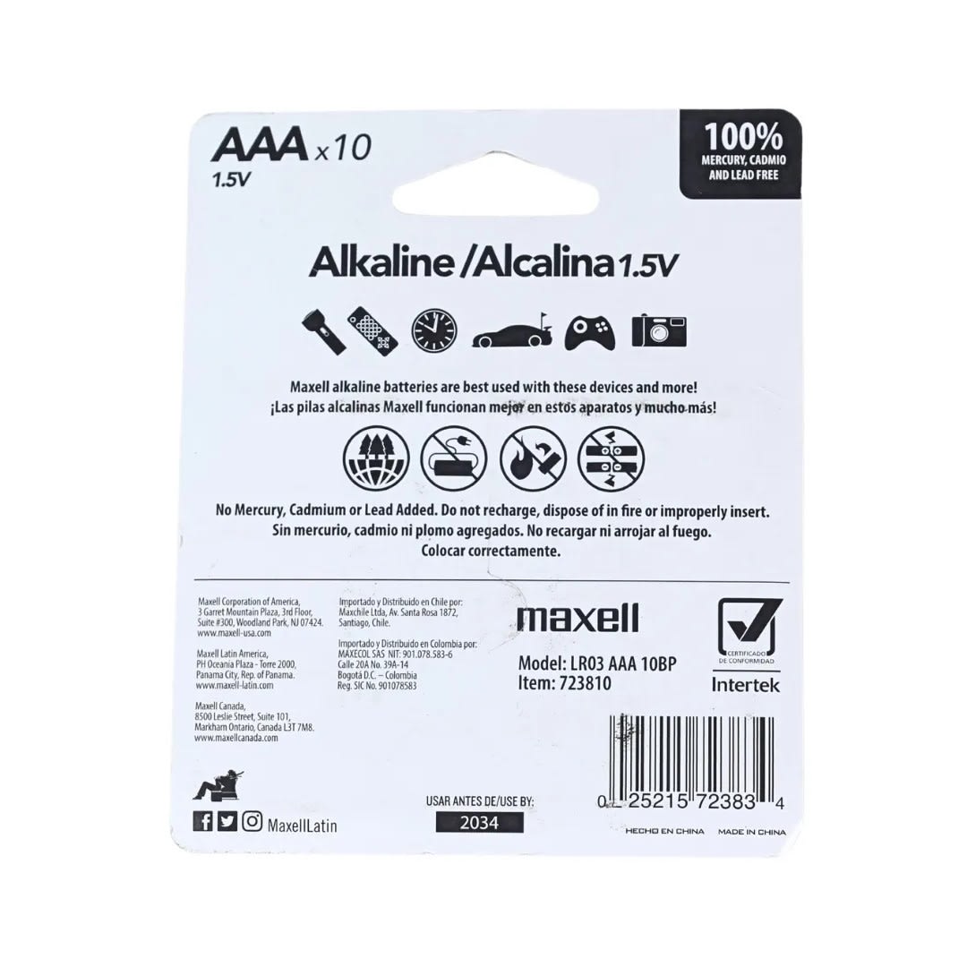 PILAS AAA PACK X 10 MAXELL2