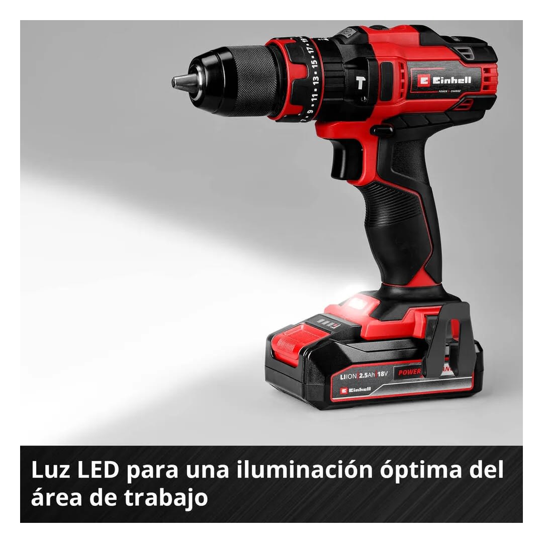 TALADRO PERCUTOR INALAMBRICO TE-CD 18/44 LI-I + BATERIA 2.5 AH EINHELL2