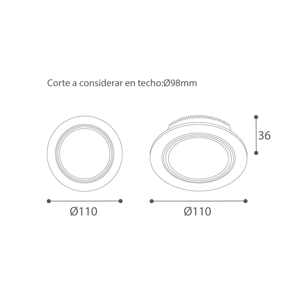 SPOT LED PARA CAJA OCTOGONAL 9W LUZ FRIA/DIA/CALIDA SILVER LIGHTECH2