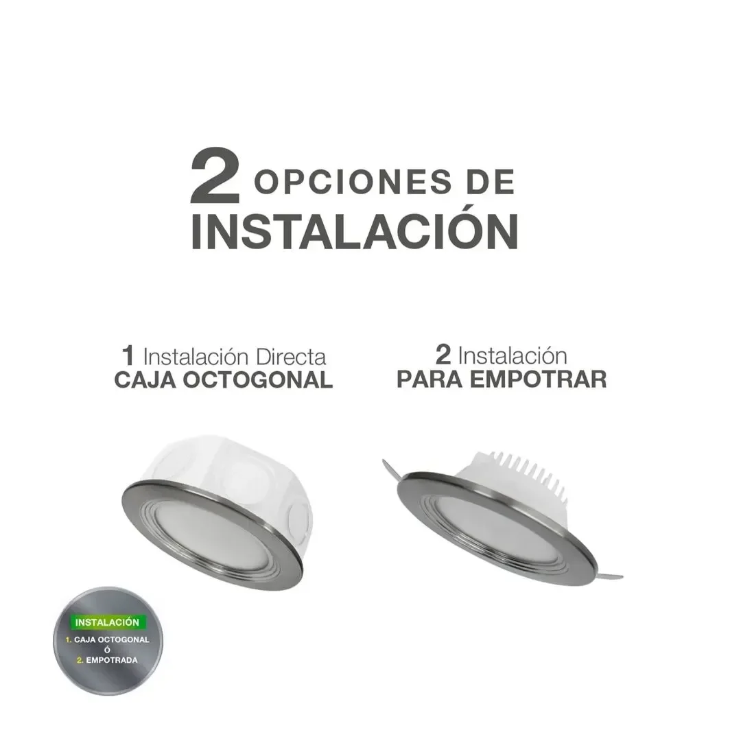 SPOT LED PARA CAJA OCTOGONAL 9W LUZ FRIA/DIA/CALIDA SILVER LIGHTECH3