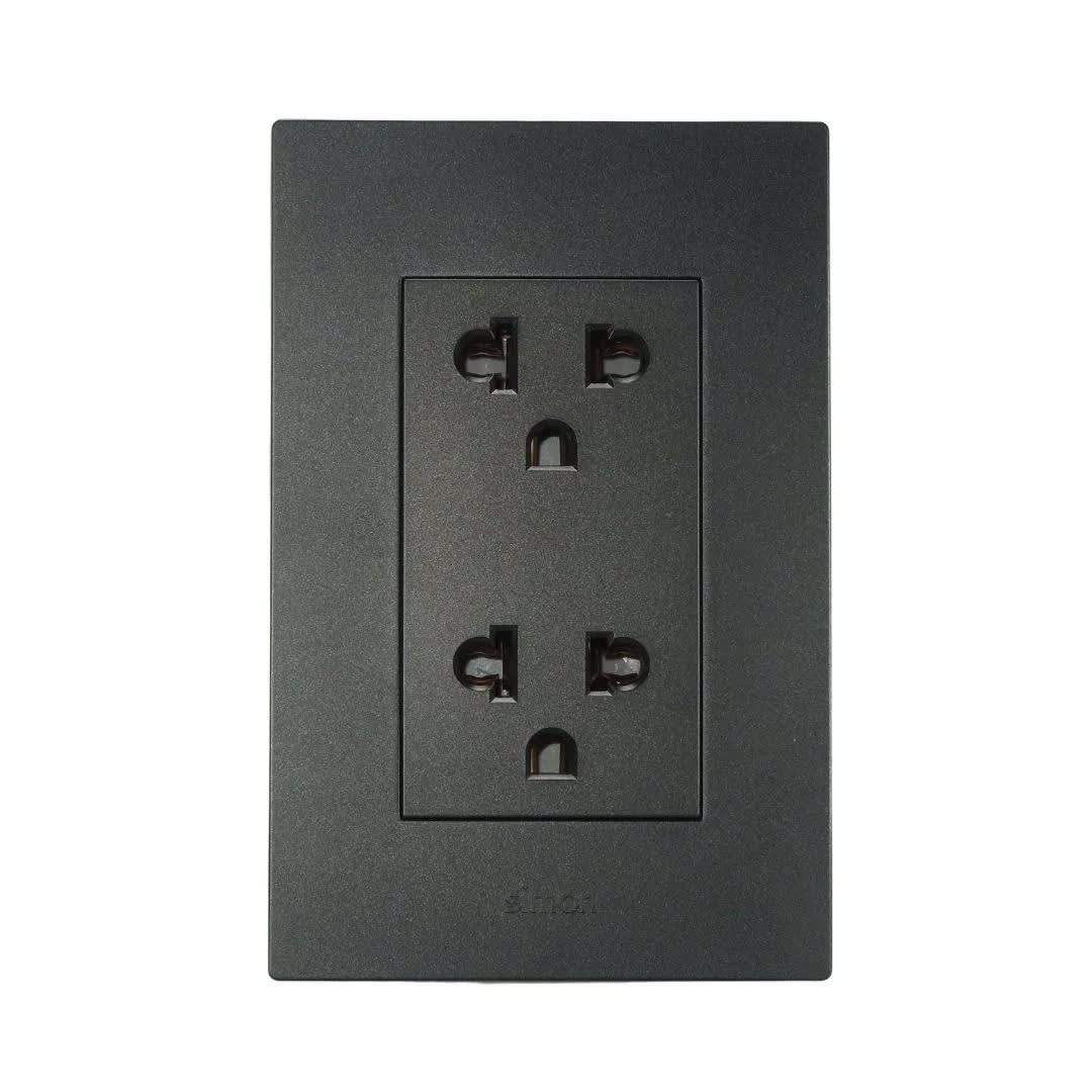 TOMACORRIENTE DOBLE UNIVERSAL S220 GRAFITO DE POLICARBONATO 16A 220V SIMON